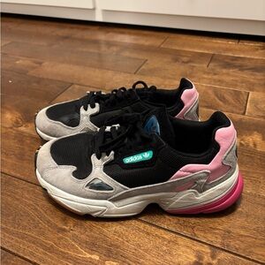 Adidas Black and Pink Athletic Shoes